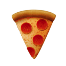 The PizzaStop icon - a pepperoni pizza slice